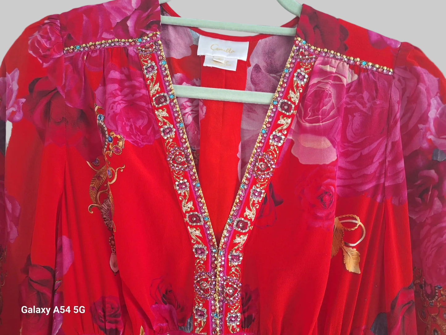 Camilla long Sleeved Beautiful 100 % Silk Dress Size S