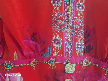 Camilla long Sleeved Beautiful 100 % Silk Dress Size S