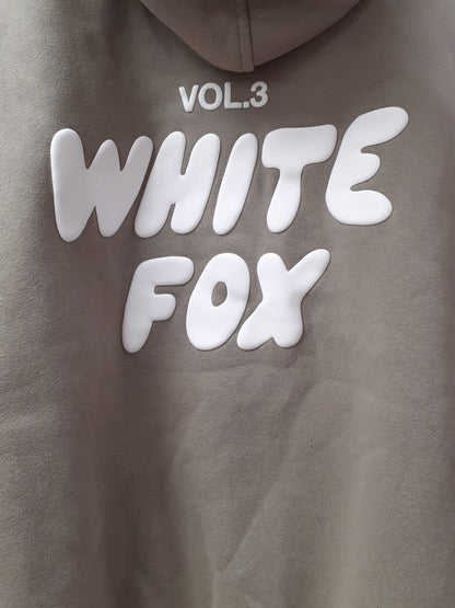 White Fox (S/M) Unisex Leisure Wear - 2 Hoodies Jumpers - Blue & Beige - Size Small / Medium