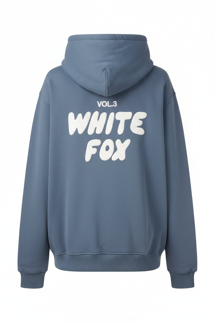 White Fox (S/M) Unisex Leisure Wear - 2 Hoodies Jumpers - Blue & Beige - Size Small / Medium