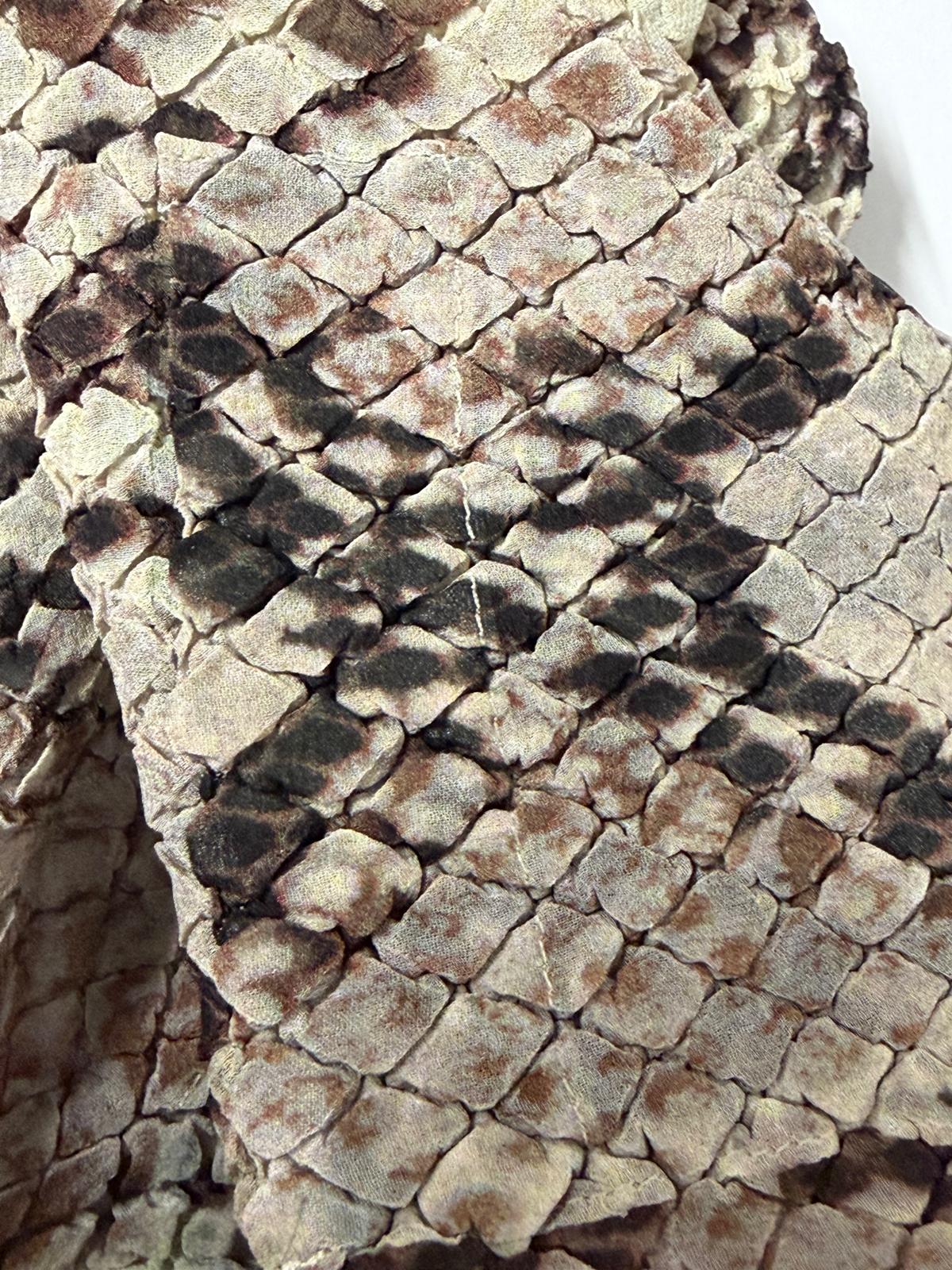 VINTAGE YOSHIKI HISHINUMA Shibori Pleated Snake Print Shirt - Avant-Garde - 100% Charity