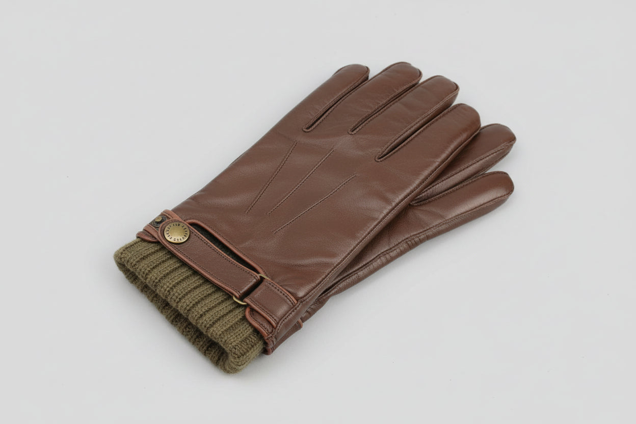 Ted Baker Brown Leather Driving Winter Gloves - Good Used Condition