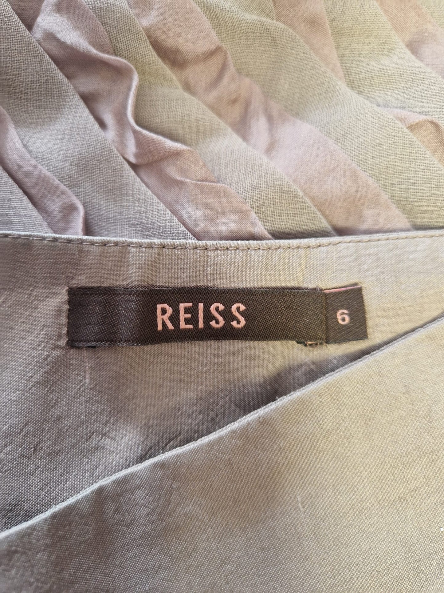 Reiss Brown Silk Ruffle Skirt Size UK 6 EU 34 Tan Frill