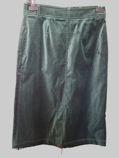 BNWT Boden Green Velvet  Knee Length Skirt Size UK 10 Regular EU 38