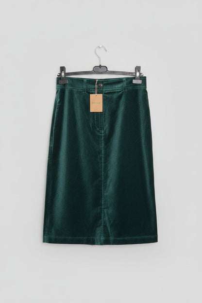 BNWT Boden Green Velvet  Knee Length Skirt Size UK 10 Regular EU 38
