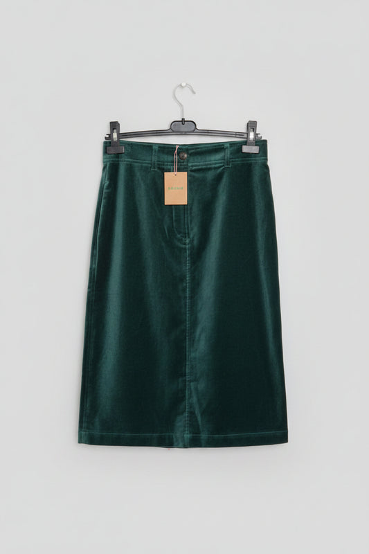 BNWT Boden Green Velvet  Knee Length Skirt Size UK 10 Regular EU 38