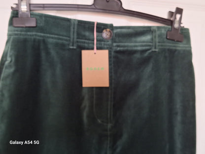 BNWT Boden Green Velvet  Knee Length Skirt Size UK 10 Regular EU 38