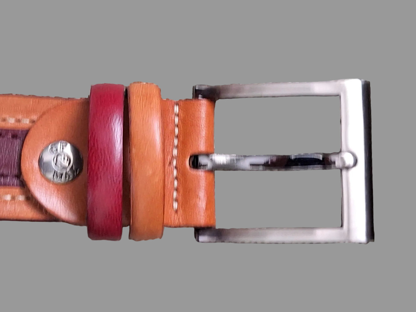 Men's GP & Max Leather Belt Tan and Brown 120cm in Length Very Good Used Condition