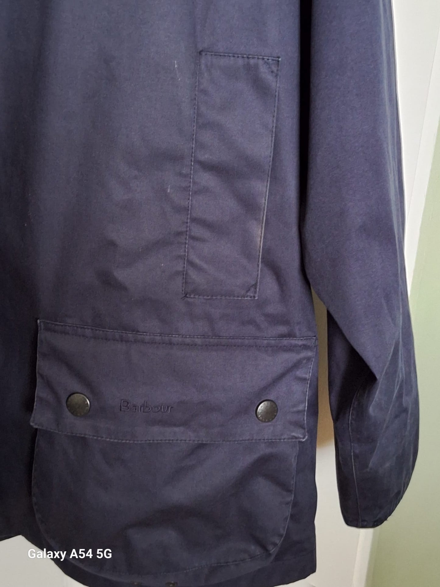 Men's Navy Barbour Waterproof Bedale Jacket Hooded Size XL Very Good Used Condition