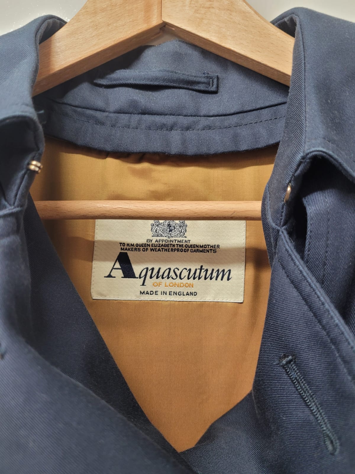 Aquascutum Navy-Blue Trench (M) Size Medium Navy Belted Swing Mac Midi