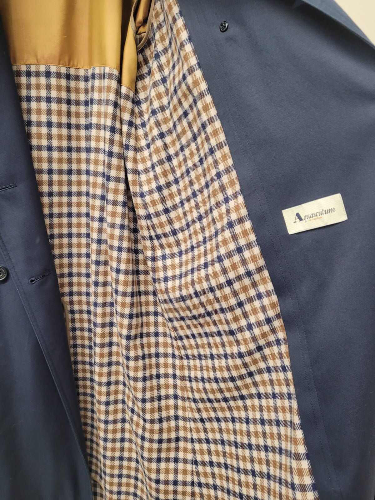 Aquascutum Navy-Blue Trench (M) Size Medium Navy Belted Swing Mac Midi