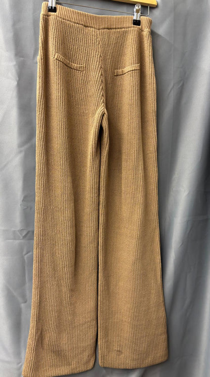 BNWT AYA MUST Knitted Trousers (XS) Brown Straight Wide-Leg UK 6 8 EU 34 36