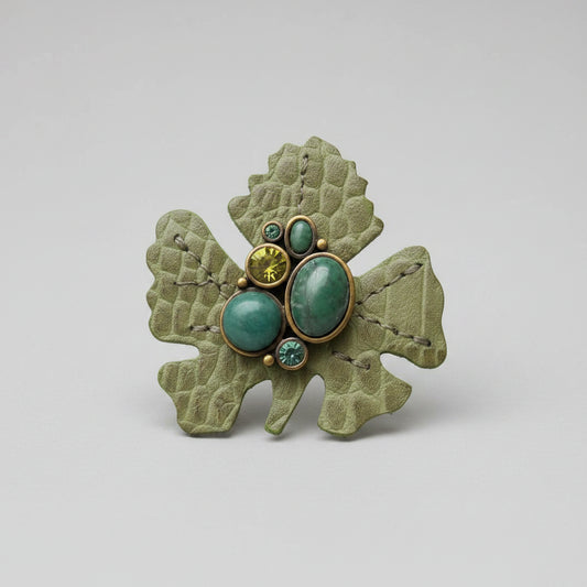 Vintage Green Danish designer Dyrberg/kern Brooch