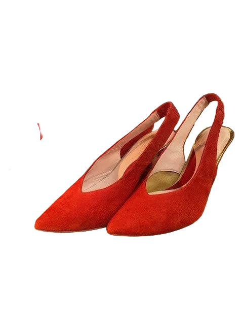 Sole Bliss suede shoes and handbag size UK7.5 in vibrant orange