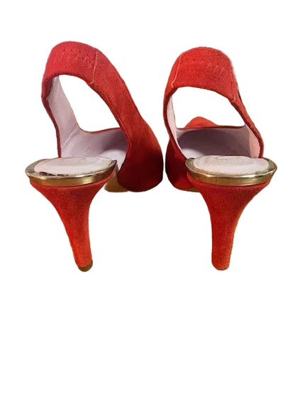 Sole Bliss suede shoes and handbag size UK7.5 in vibrant orange