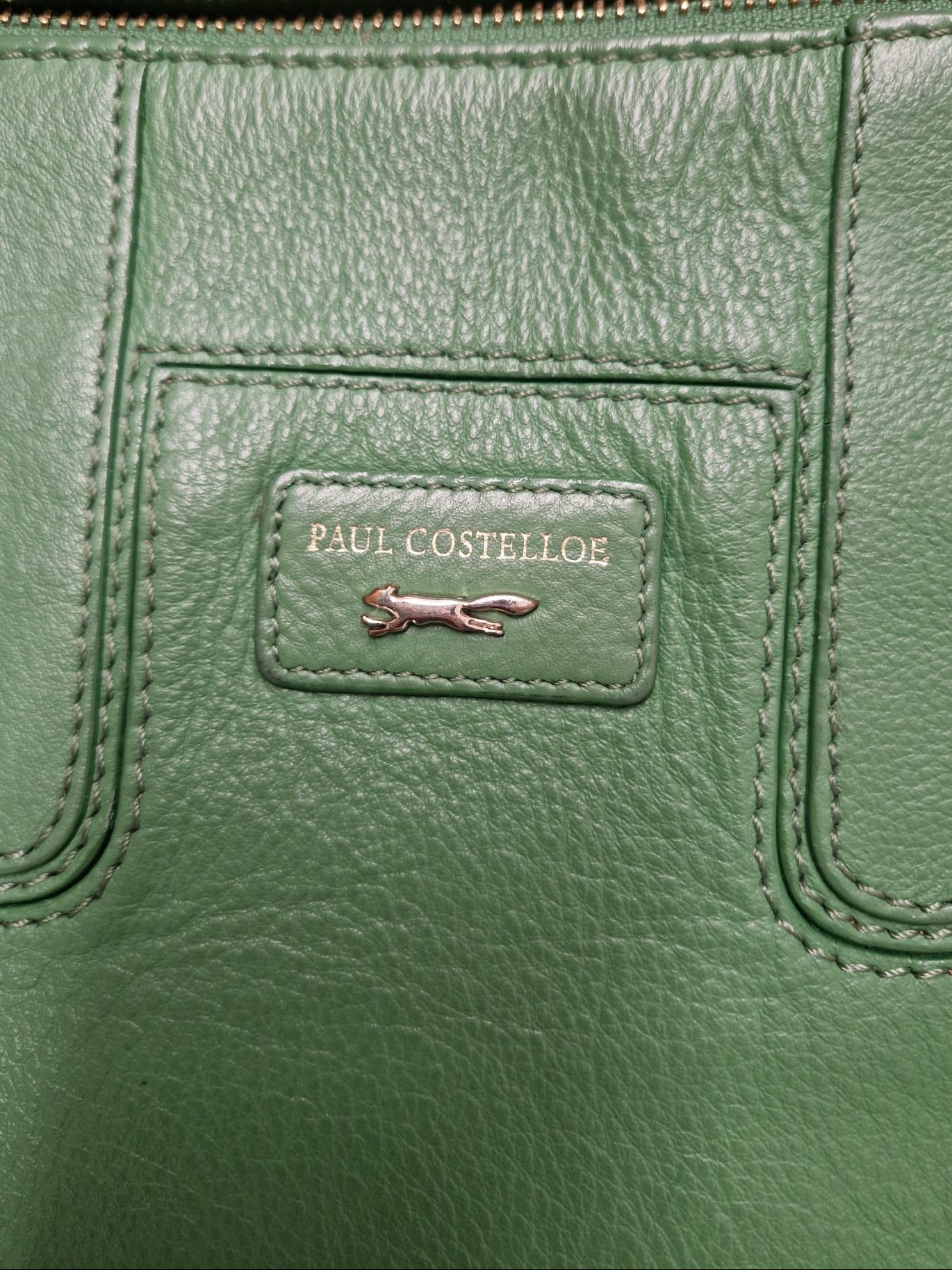 Paul Costelloe Green Leather Crossbody Messenger Bag