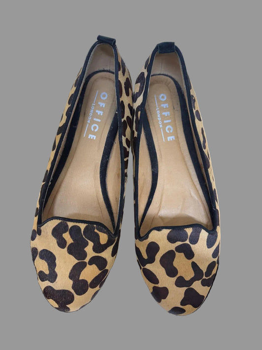 OFFICE animal print ladies ballet flats -USED UK SIZE 7