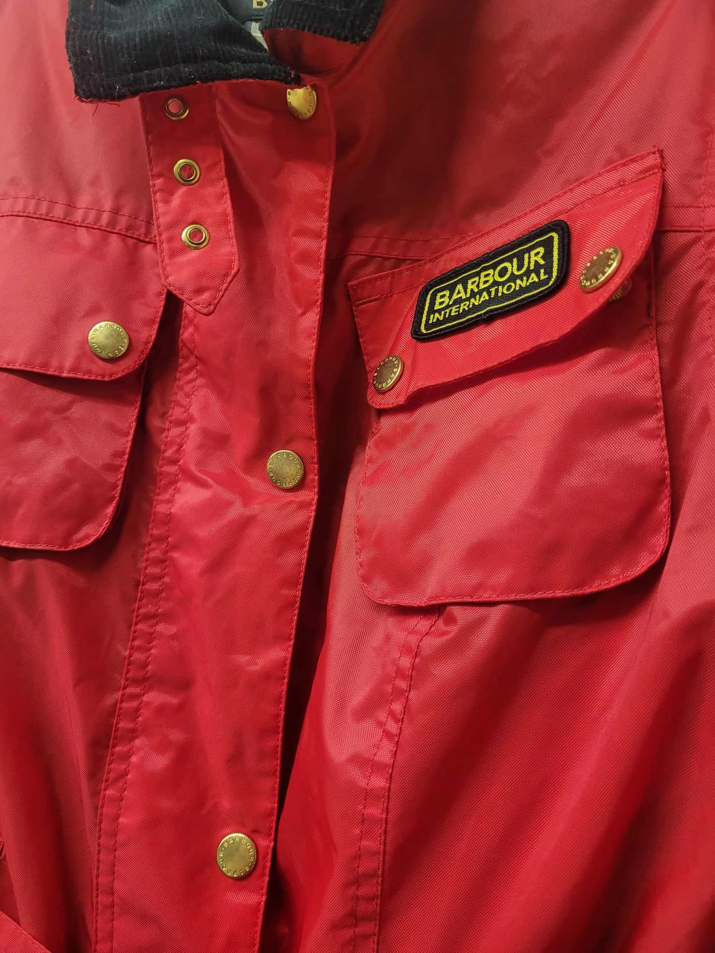 Barbour Red International Rainbow Jacket UK 10 EU 38 Belted