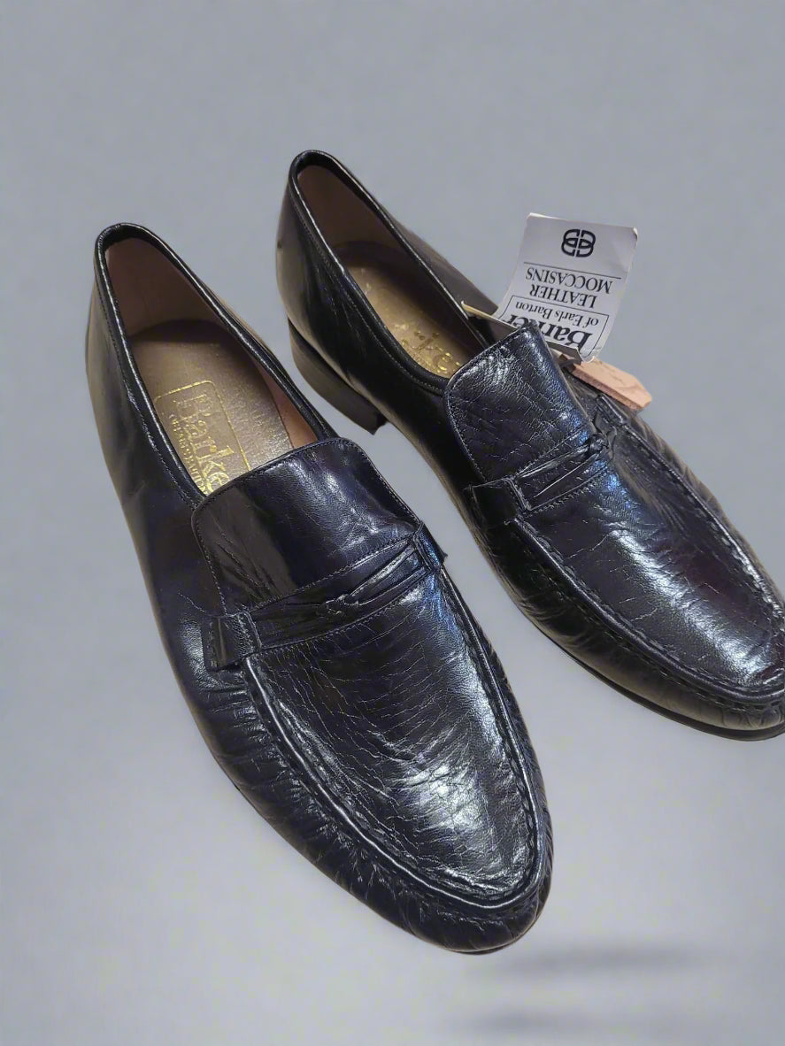 Barkers Black Leather Slip-On Loafers Shoes UK size 6.5 BNWT