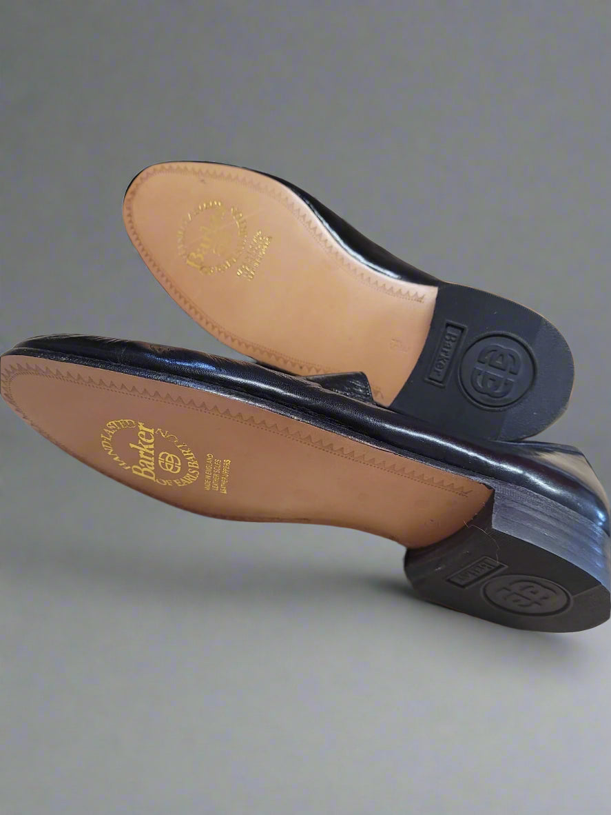 Barkers Black Leather Slip-On Loafers Shoes UK size 6.5 BNWT