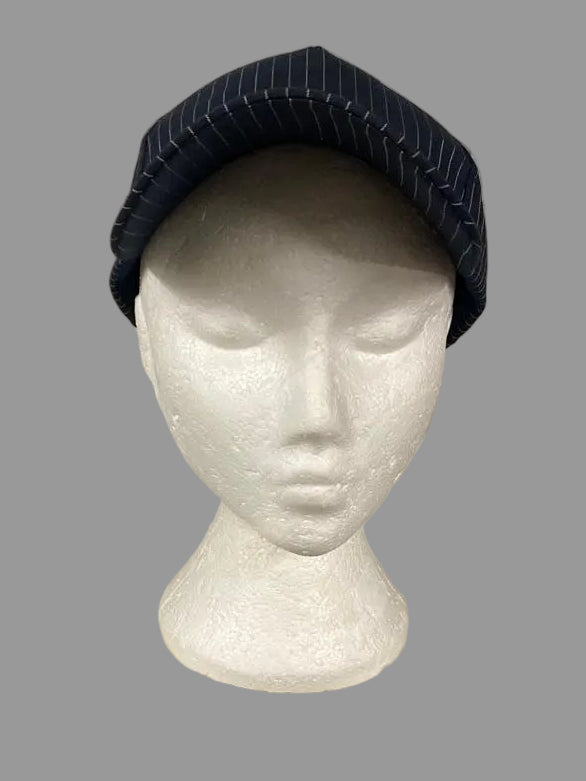 Jean Paul Gaultier JPG Navy Pin-Stripe Hat Cap W/Adjustable Strap - Good Used Condition