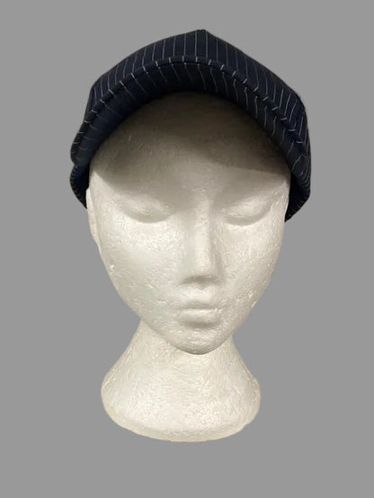 Jean Paul Gaultier JPG Navy Pin-Stripe Hat Cap W/Adjustable Strap - Good Used Condition