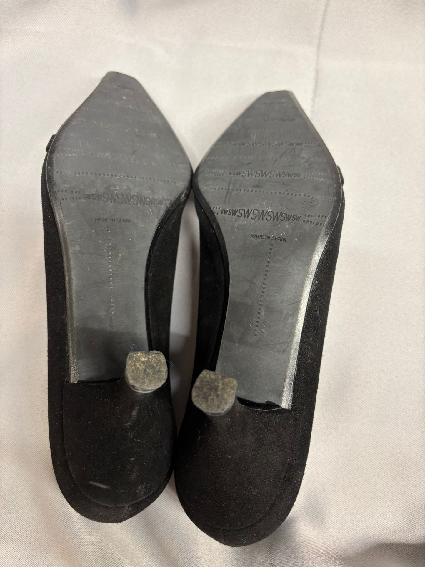 Stuart Weitzman Suede Black Kitten Heels EUR Size 36.5 UK size 4