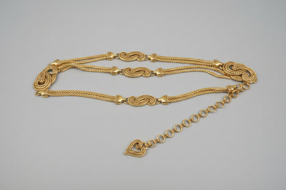 Brighton Silver Tone Waist-Belt Chain Dangle Chain Charm - Size Small