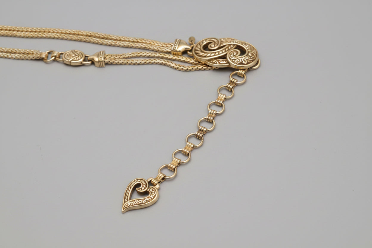 Brighton Silver Tone Waist-Belt Chain Dangle Chain Charm - Size Small