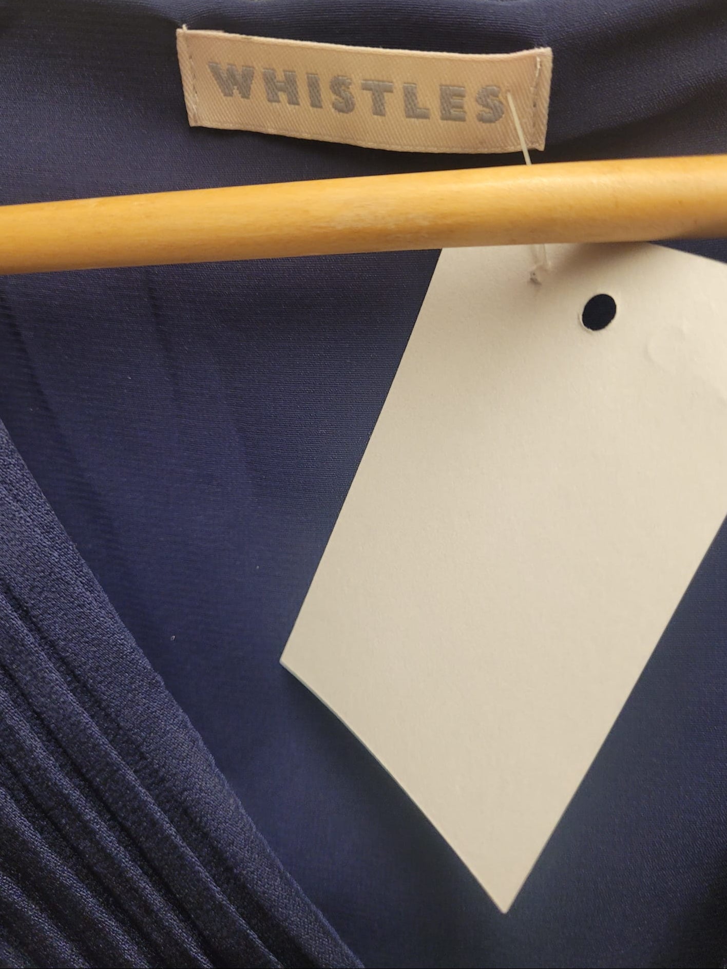 Whistles Navy-Blue Satin Pleated Dress UK 10 EU 38 Party Formal