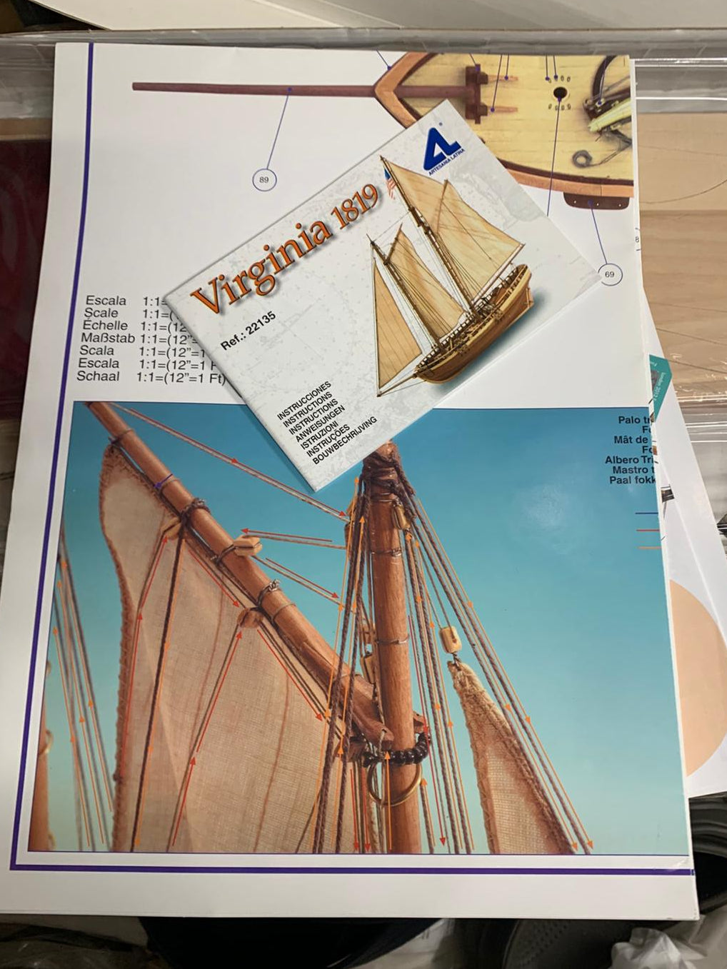 Artesania Latina Virginia 1819 wooden Construction Kit Scale 1:41 Complete
