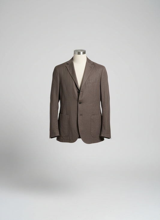 Boggi Mens Jacket Size Medium Large Brown 56% Linen