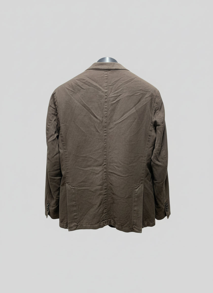 Boggi Mens Jacket Size Medium Large Brown 56% Linen