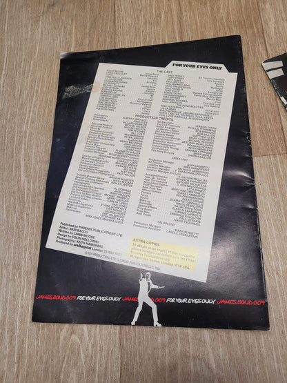 James Bond Movie Souvenir Brochures For Your Eyes Only, Octopussy, Moonraker