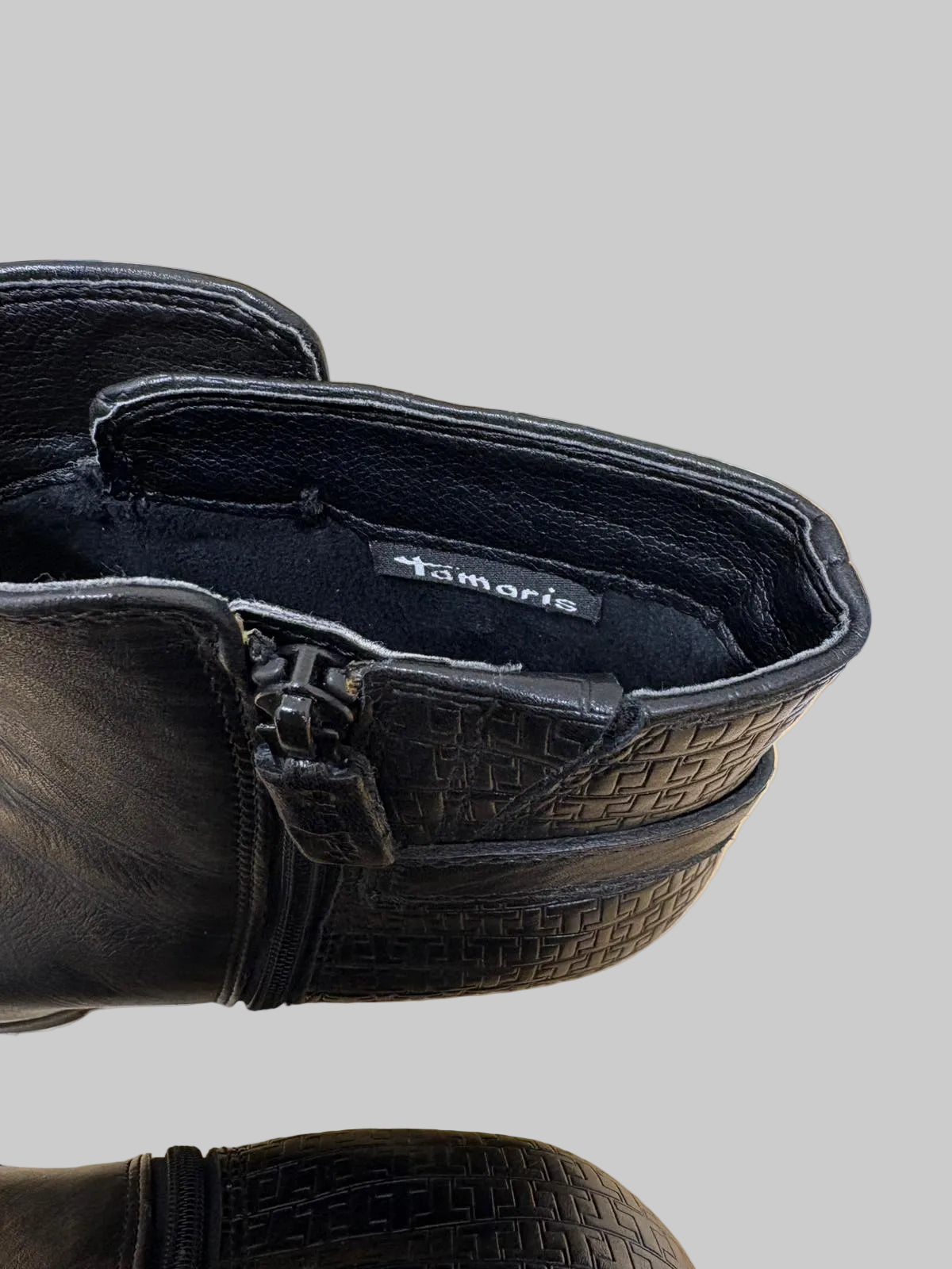 Tamaris black comfort ladies ankle boots  USED. UK SIZE 7