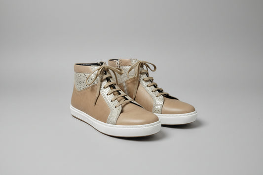 'Wolky' Gold Lace-Up Trainer Ankle Boots UK 4 EU 37