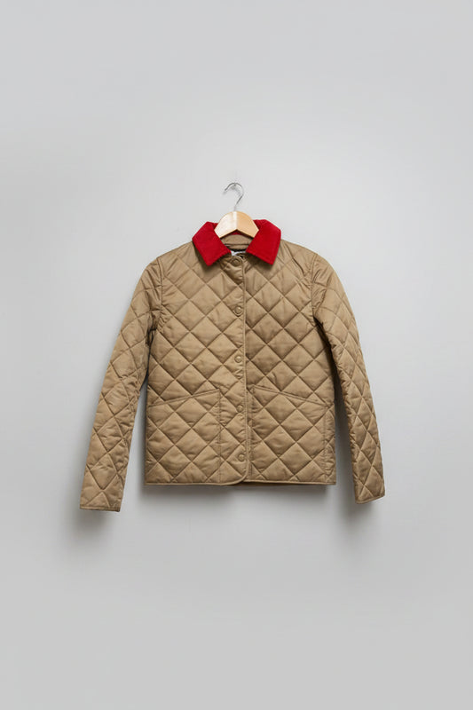 Burberry Daley Kids Quilted Jacket with red corduroy collar AGE 12 YRS NEW WITHOUT TAGS