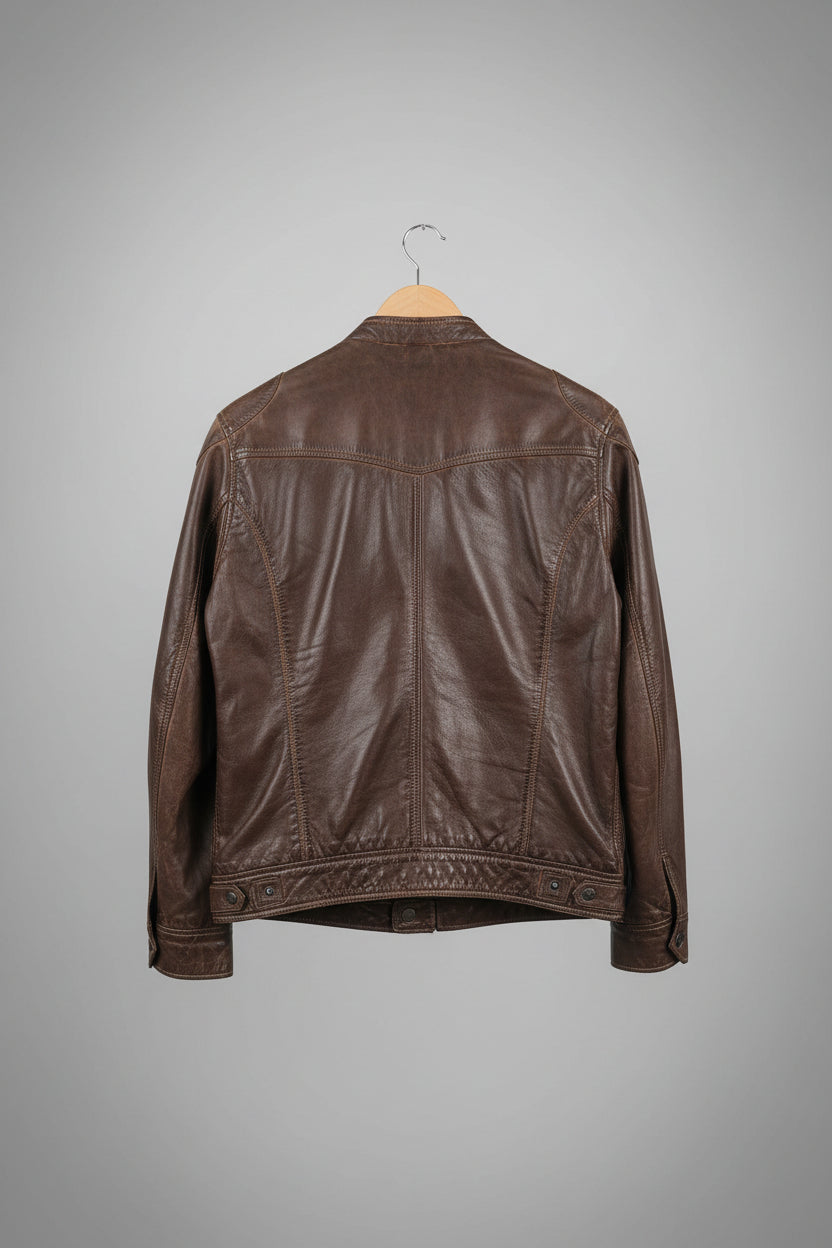 AVIATRIX (L) Brown Leather Jacket Size Large Biker