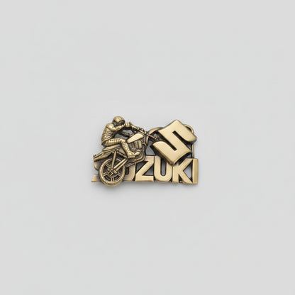 Suzuki Motorbike Brass Baron Belt Buckle