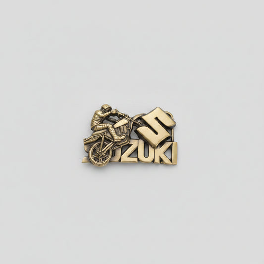 Suzuki Motorbike Brass Baron Belt Buckle