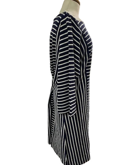 BNWT Jaeger (M) Blue & White Striped Jersey Dress Size Medium New with Tags - RRP £79