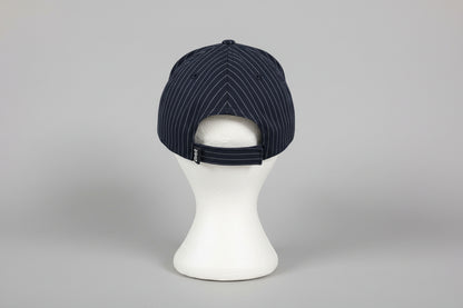 Jean Paul Gaultier JPG Navy Pin-Stripe Hat Cap W/Adjustable Strap - Good Used Condition