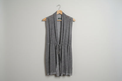 Ladies Mint Velvet Long-Line Sleeveless Cardigan 100% Linen UK 12 EU 40