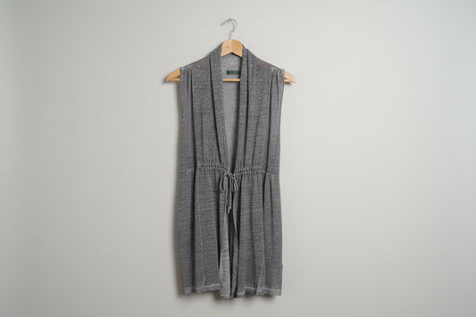 Ladies Mint Velvet Long-Line Sleeveless Cardigan 100% Linen UK 12 EU 40