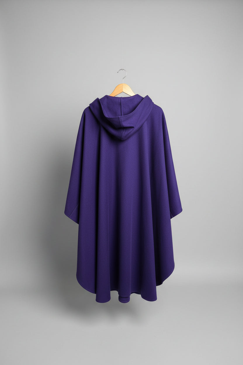 HOURIHAN Purple Wool Cashmere Blend Size Small Long Maxi - One Size Fits All - GOOD USED CONDITION