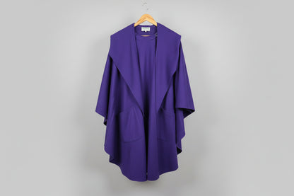HOURIHAN Purple Wool Cashmere Blend Size Small Long Maxi - One Size Fits All - GOOD USED CONDITION