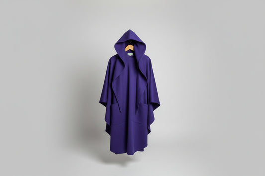 HOURIHAN Purple Wool Cashmere Blend Size Small Long Maxi - One Size Fits All - GOOD USED CONDITION