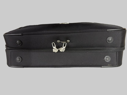 Samonite Black Travel Suitcase Canvas Top-Handle Zipped Case
