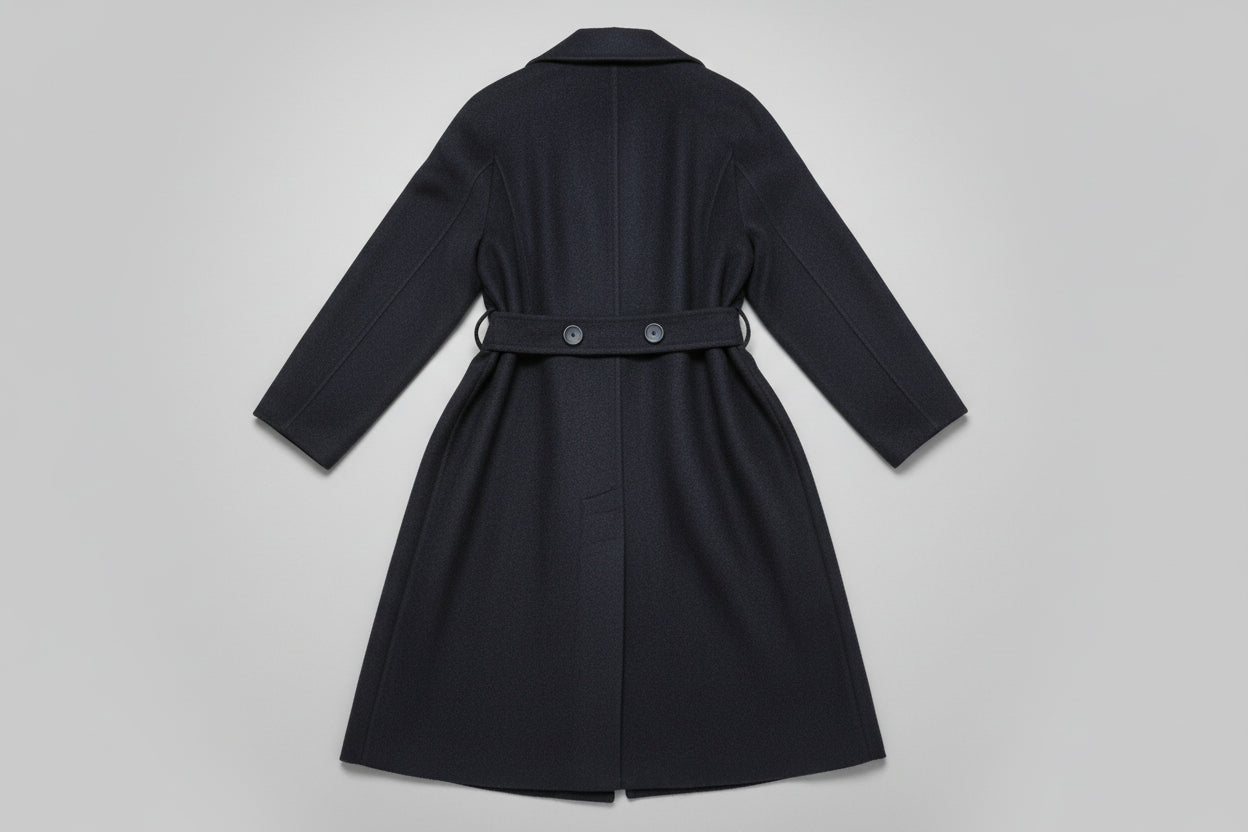 Chesca (1) Black Wool-Blend Drape Ruffle Waterfall Cardigan Jacket UK 12 14 EU 40 42