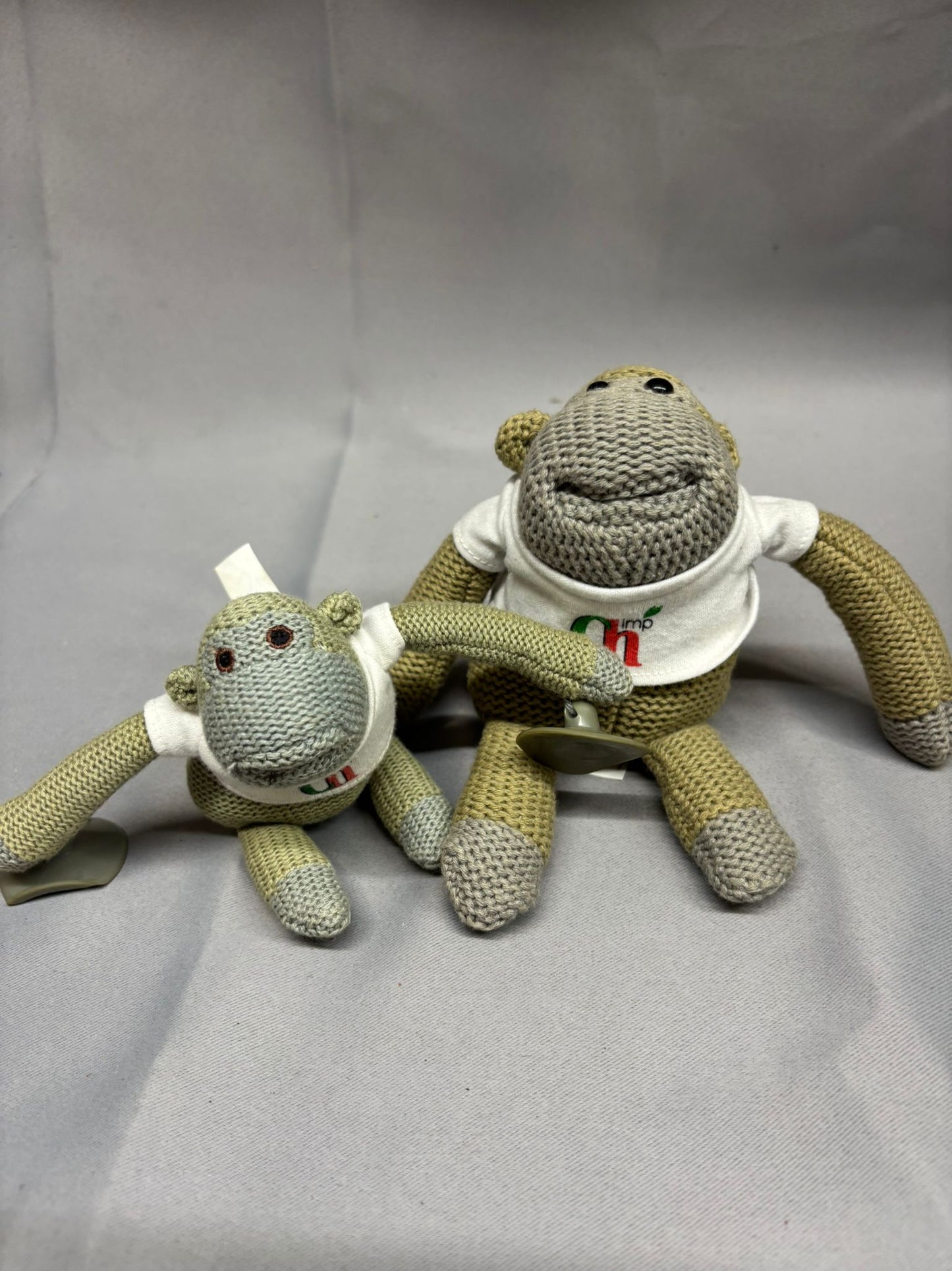 Pair 2 x PG Tips Knitted Chimps Window Sucker Set